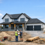 Illustration showing the stages of custom home building